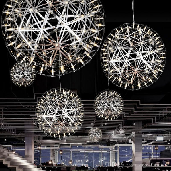 Stainless steel firework pendant lights Chrome