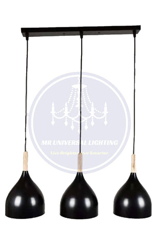 Modern Upright Black + Gold Pendant Lamp