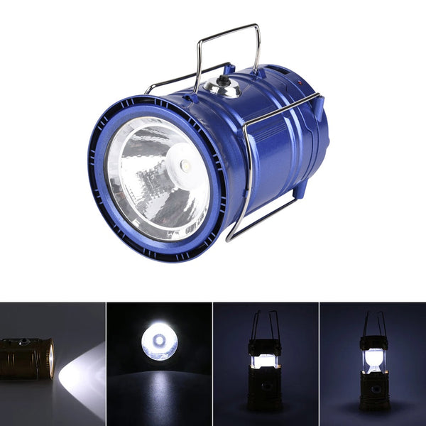 Solar Camping Lantern + Flashlights - Mettallic Blue