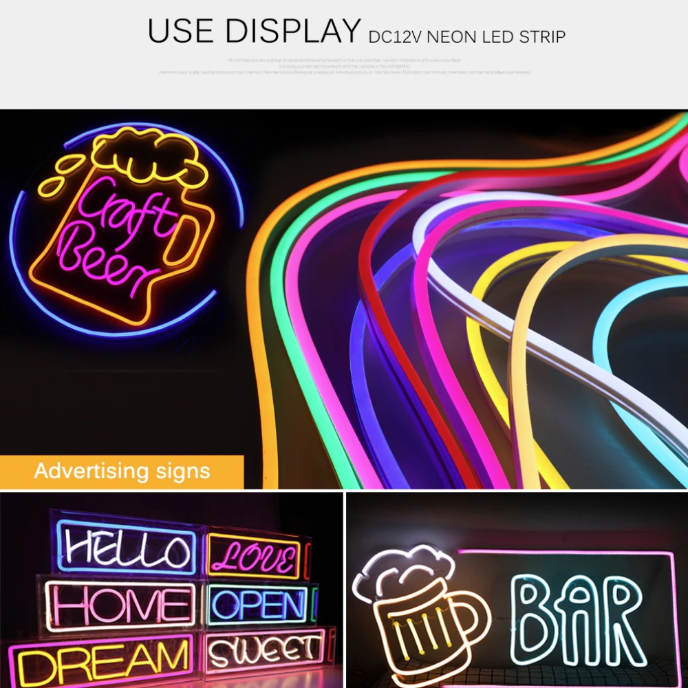 12V Neon Flex LED Strip Light 5M with Power Supply - Image 3