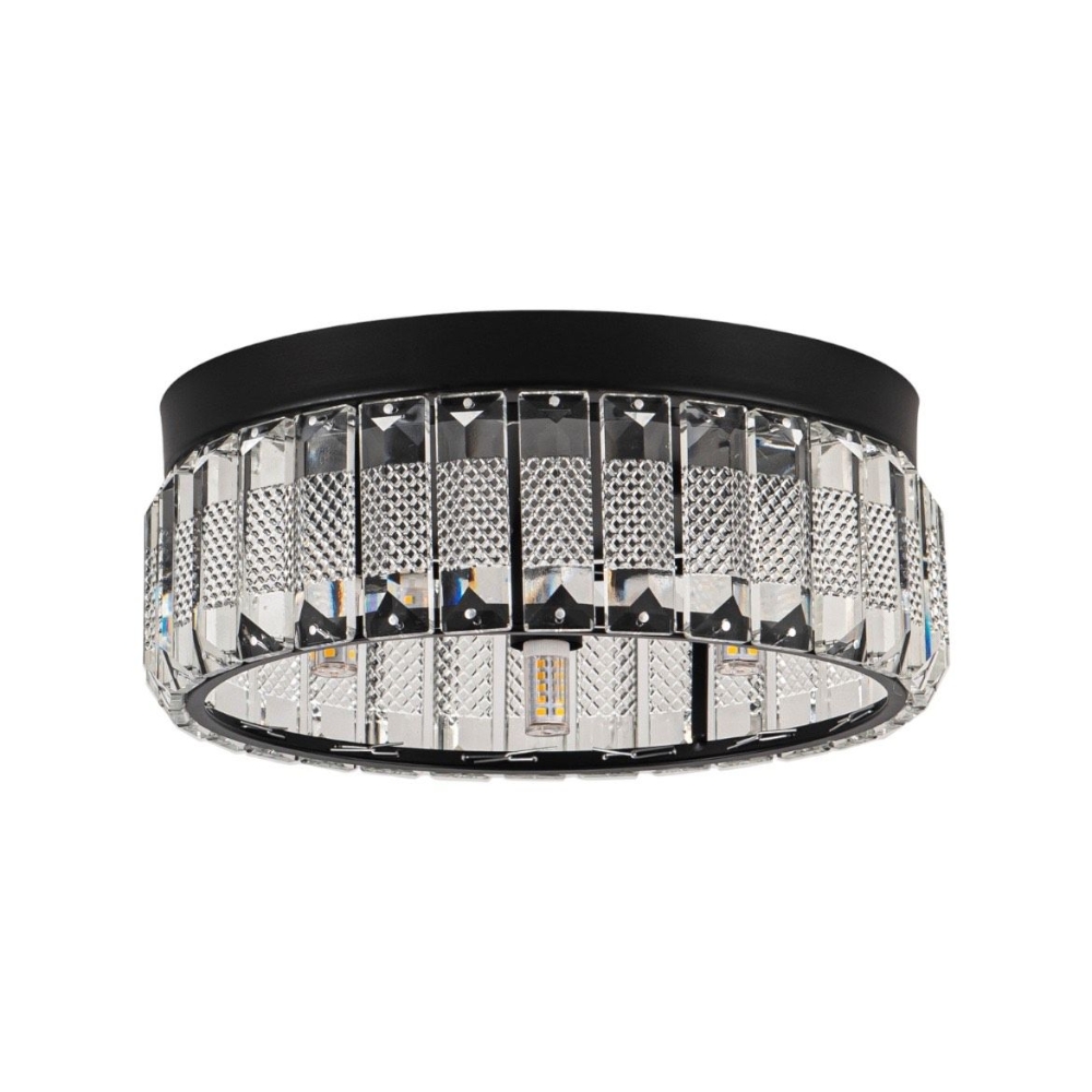 9.6 Inch Modern Black Small Size Glass Ceiling Light