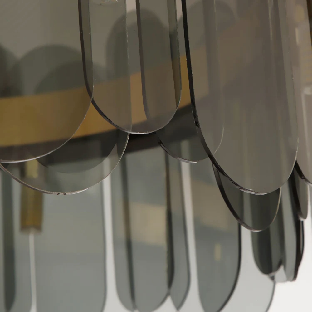 Crystal Chandelier Gold + Smoke Glass - Image 4