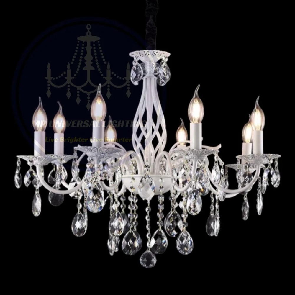 Luxury White 8 Arms Crystal Chandelier