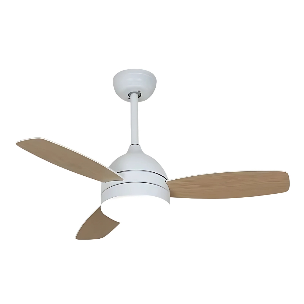 Modern White Compact LED Ceiling Fan with Interchangeable Colour Blades