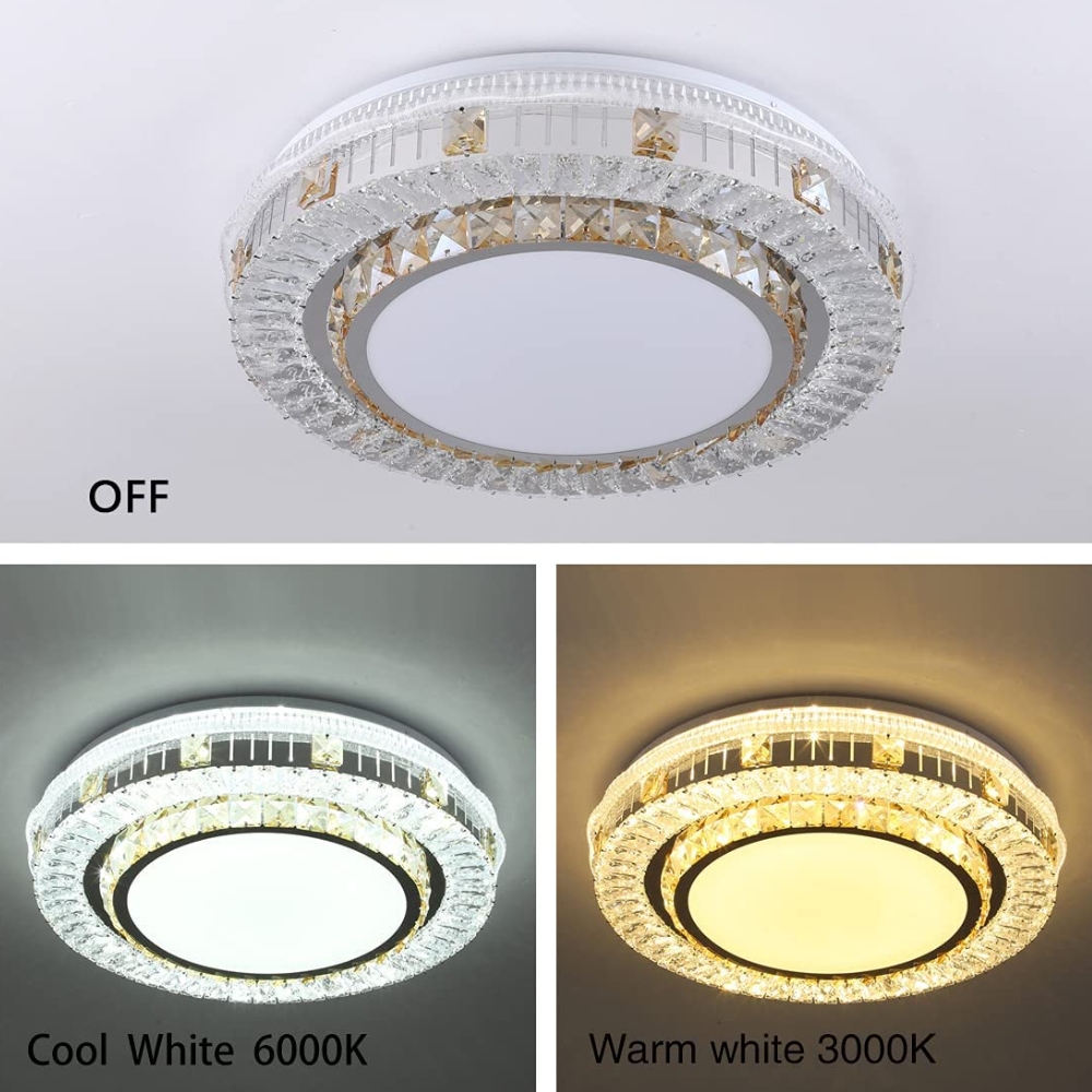 Modern Crystal Flush Mount LED Ceiling Light - Image 2