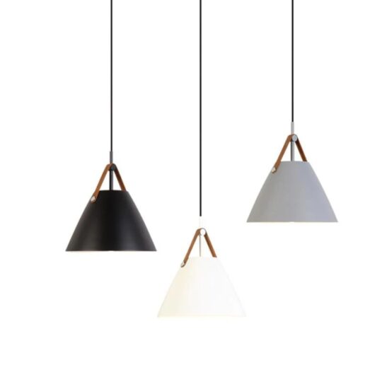 Modern Nordic Pendant Light in black, white, and gray color variations