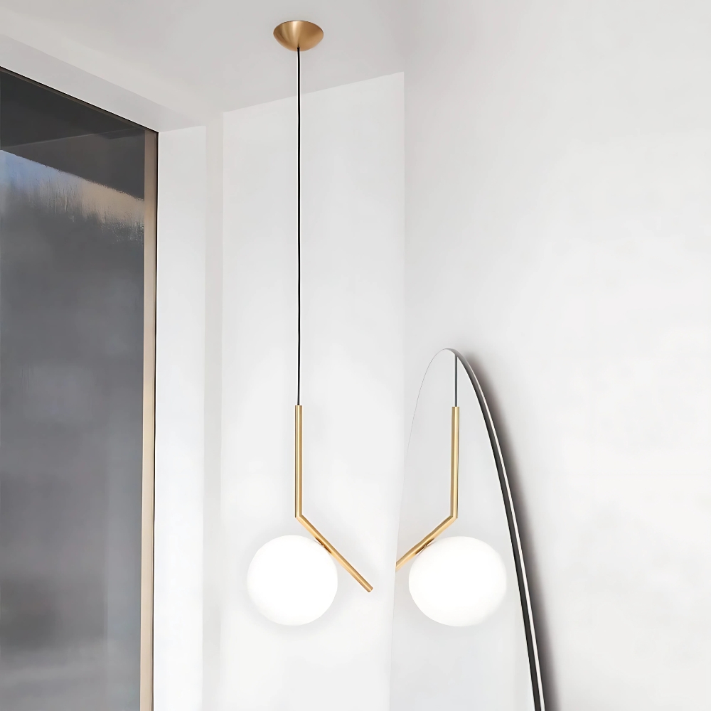 Modern Pendant Lights Frost Glass Gold 6022 - Image 5