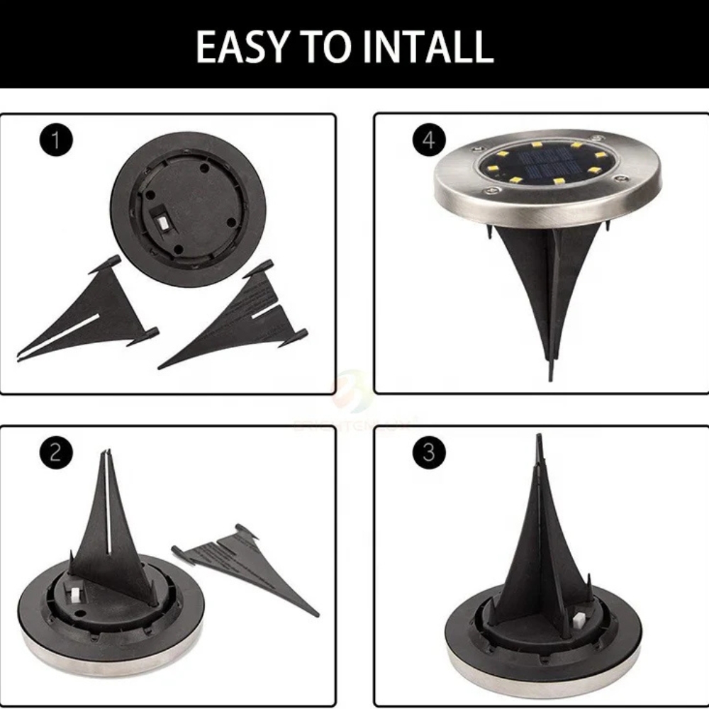 Solar Powered Ground Light White 2pcs - Image 2