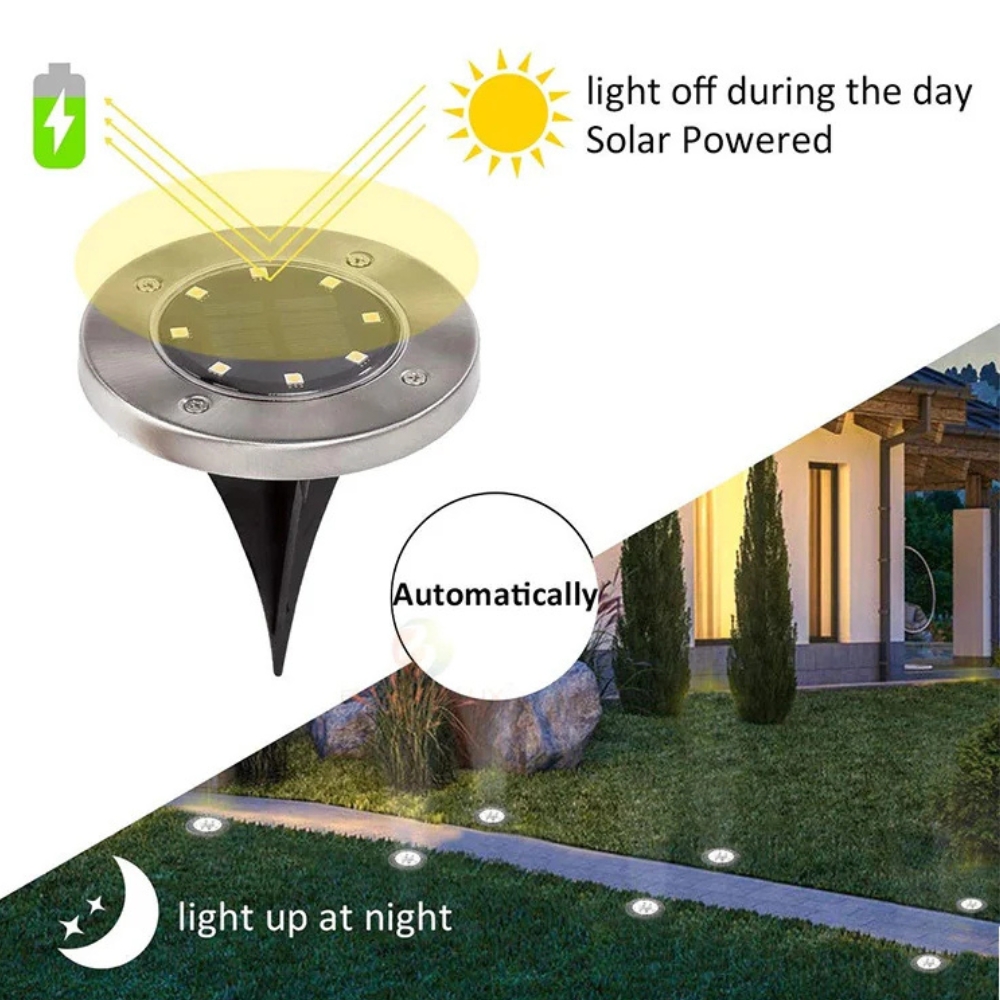 Solar Powered Ground Light White 2pcs - Image 3