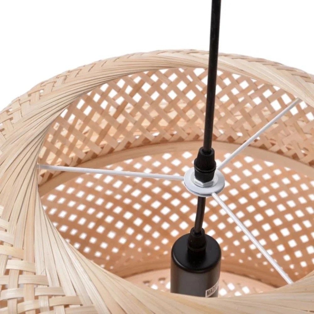 Tropical Style Double Layer Bamboo Rattan Pendant Lamp - Image 2
