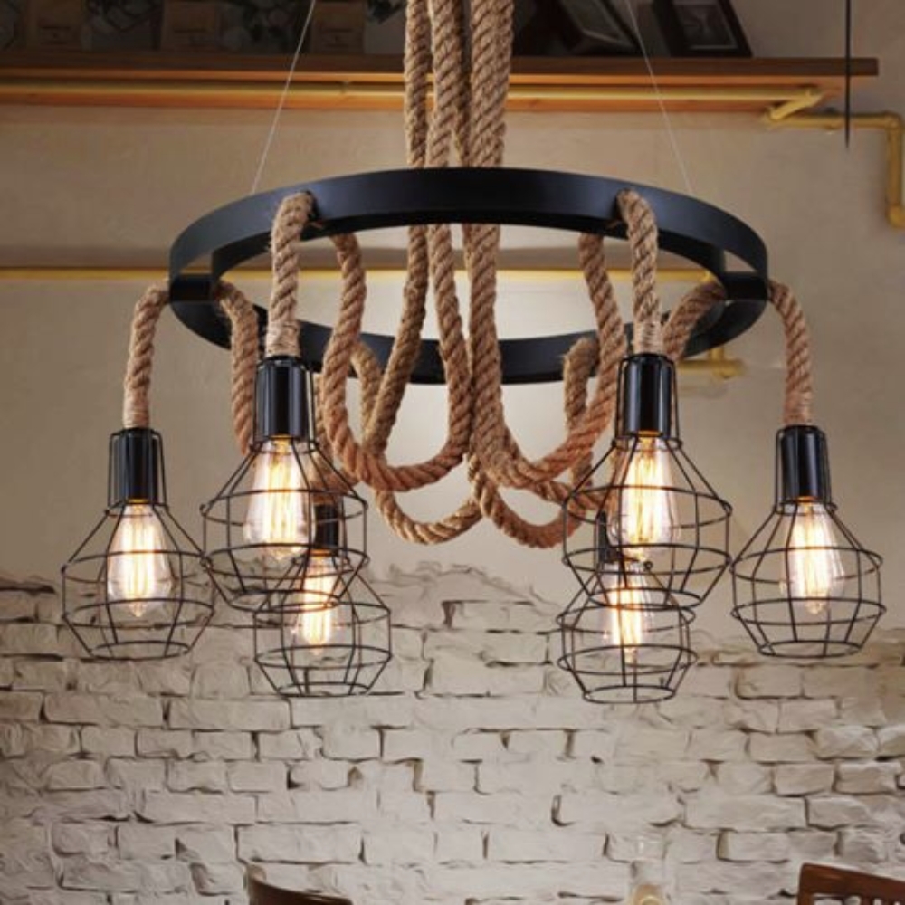 Vintage Rope Style Chandelier - 6 - Image 2