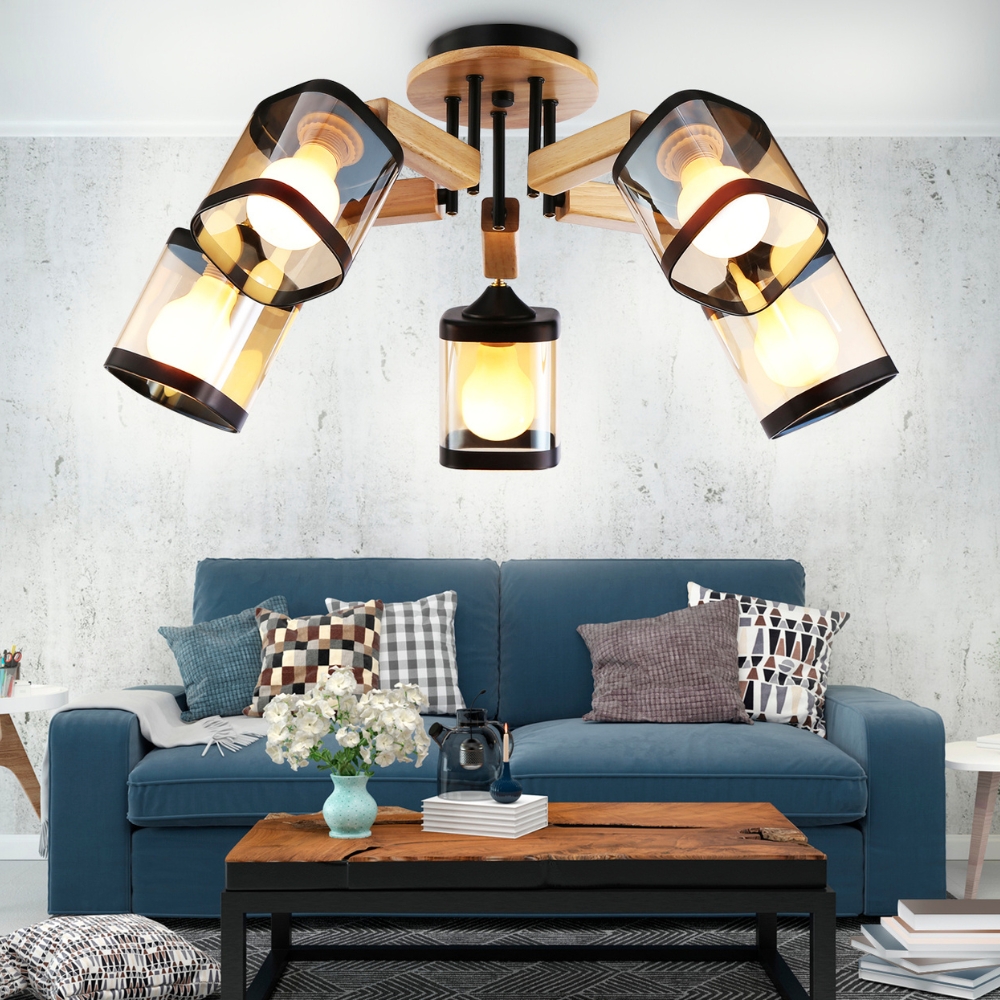 AmberGlow Quintet Barrel Spotlight Ceiling Light-MRUL