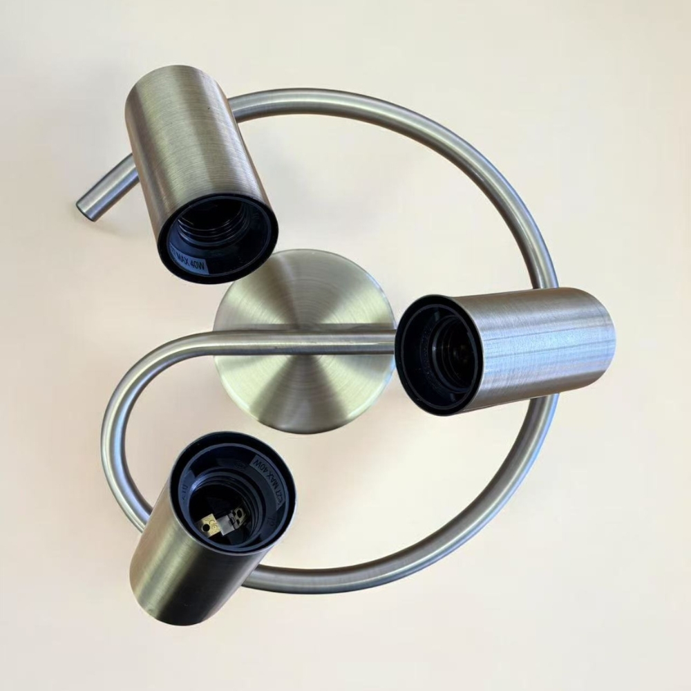 Brushed Nickel 3-Way Spiral Spotlight Ceiling Light