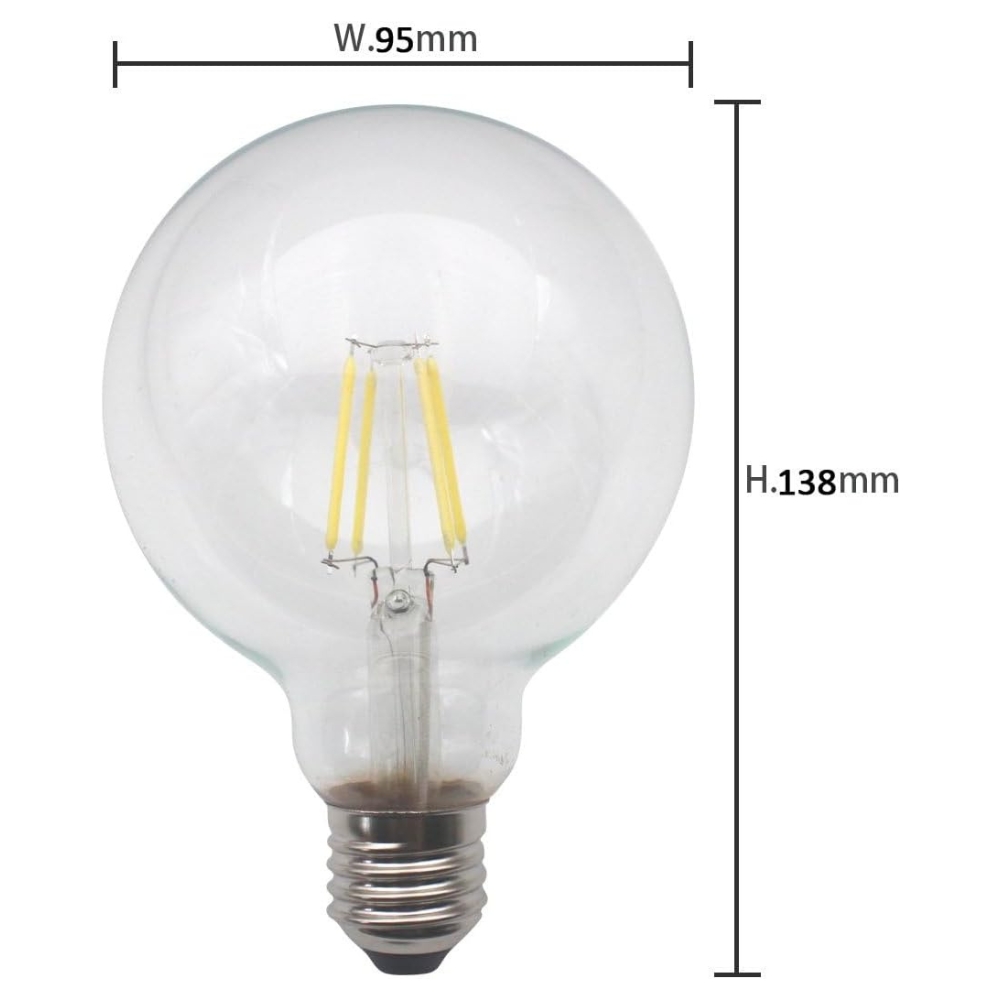 G95 4w LED Filament Bulb - Cool White
