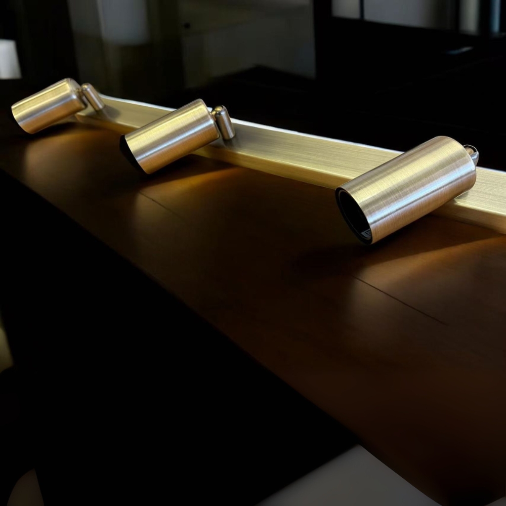 Vintage Brass Triple Spotlight Ceiling light