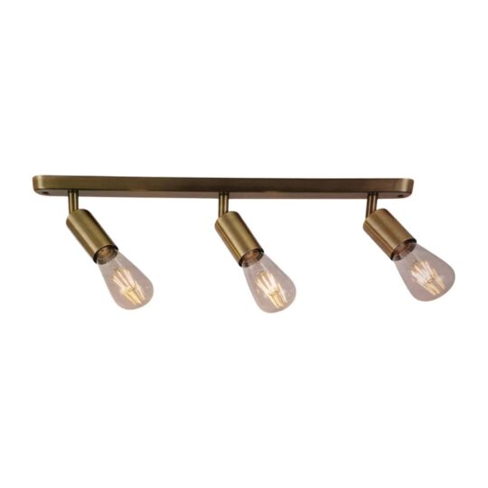 Vintage Brass Triple Spotlight Ceiling light