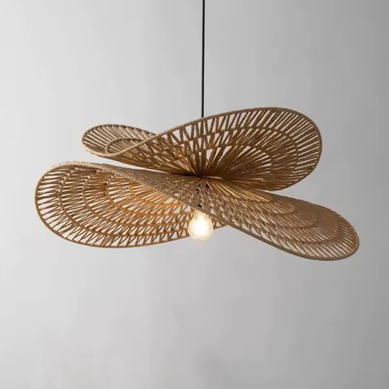 Double Natural Rattan Pendant Light - Image 2