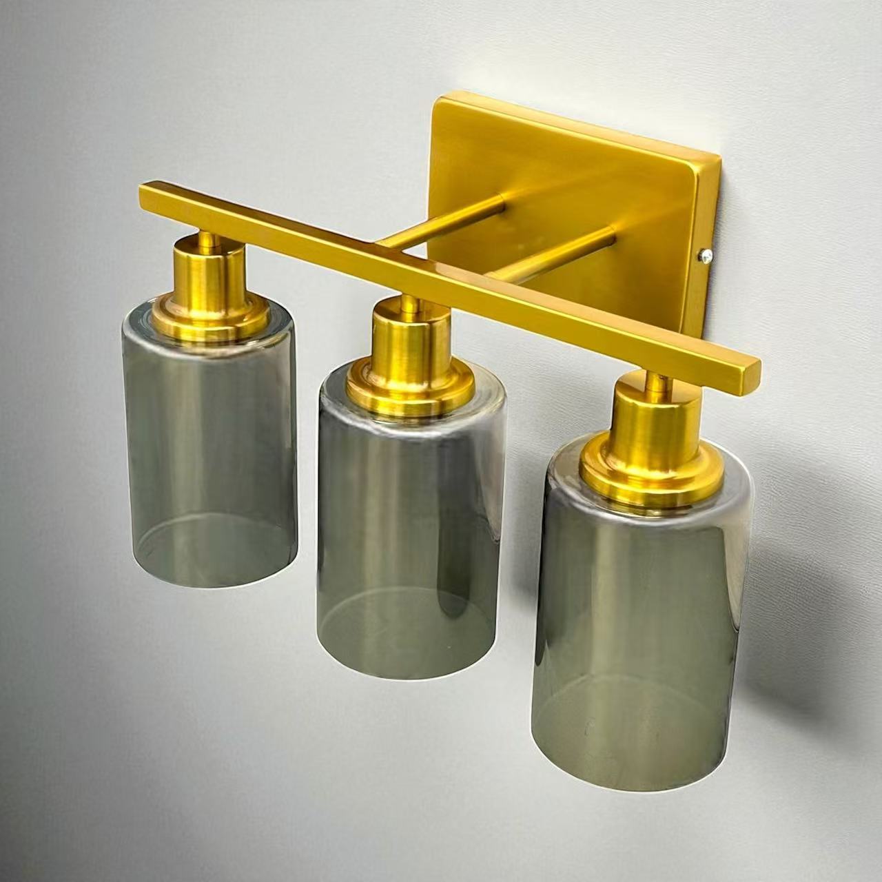 Vintage Industrial 3-Light Bathroom Vanity Light Fixtures - Image 2