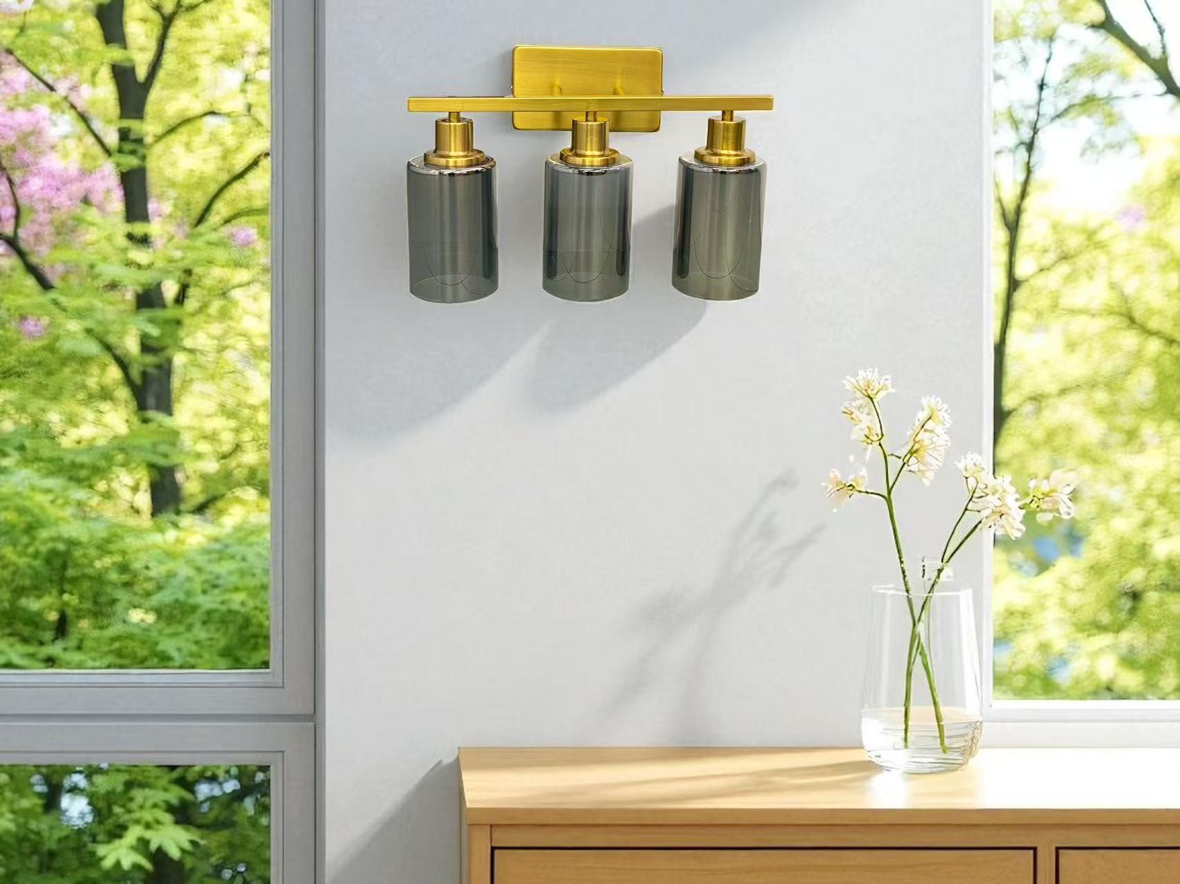 Vintage Industrial 3-Light Bathroom Vanity Light Fixtures - Image 4