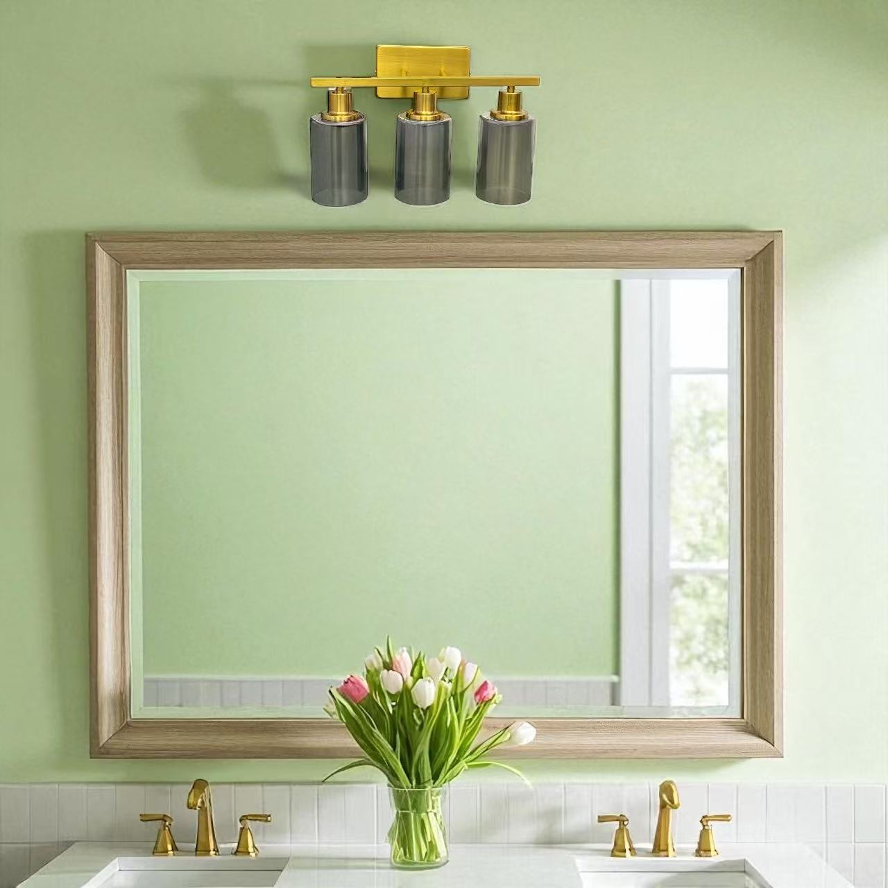 Vintage Industrial 3-Light Bathroom Vanity Light Fixtures - Image 5