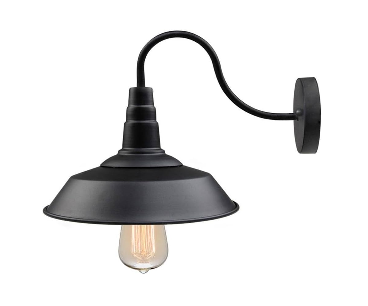 Vintage Metal Black Gooseneck Wall Sconces