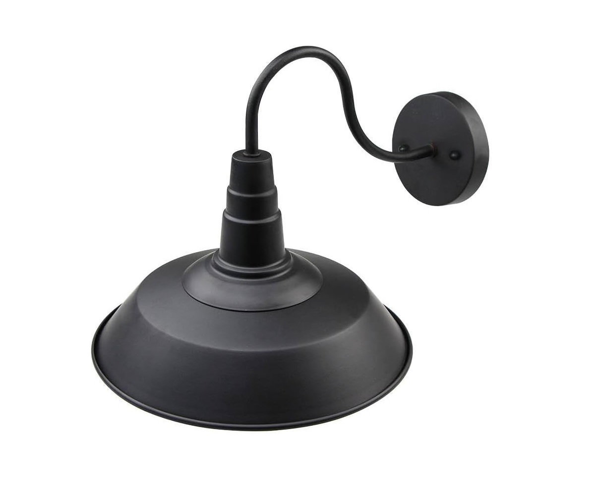 Vintage Metal Black Gooseneck Wall Sconces - Image 2