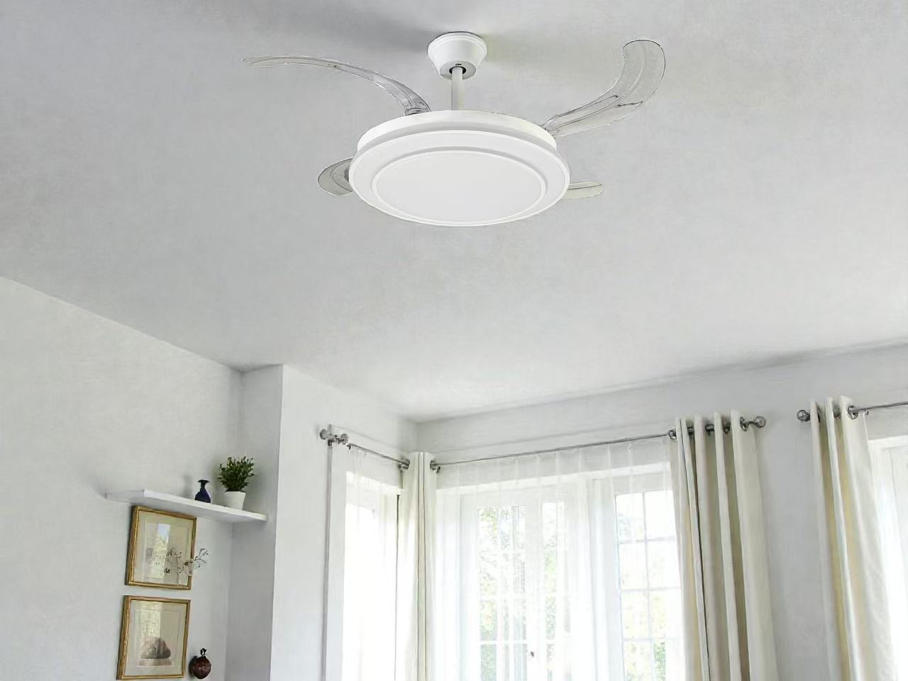 Modern LED Ceiling Fan Light with Transparent Acrylic Blades JAFL010 - Image 2