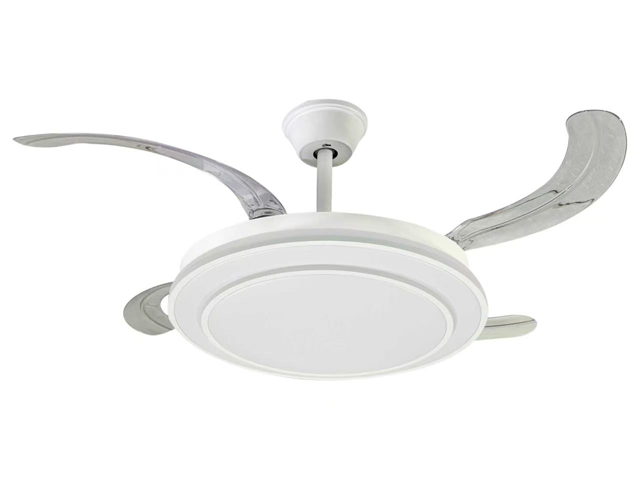 Modern LED Ceiling Fan Light with Transparent Acrylic Blades JAFL010