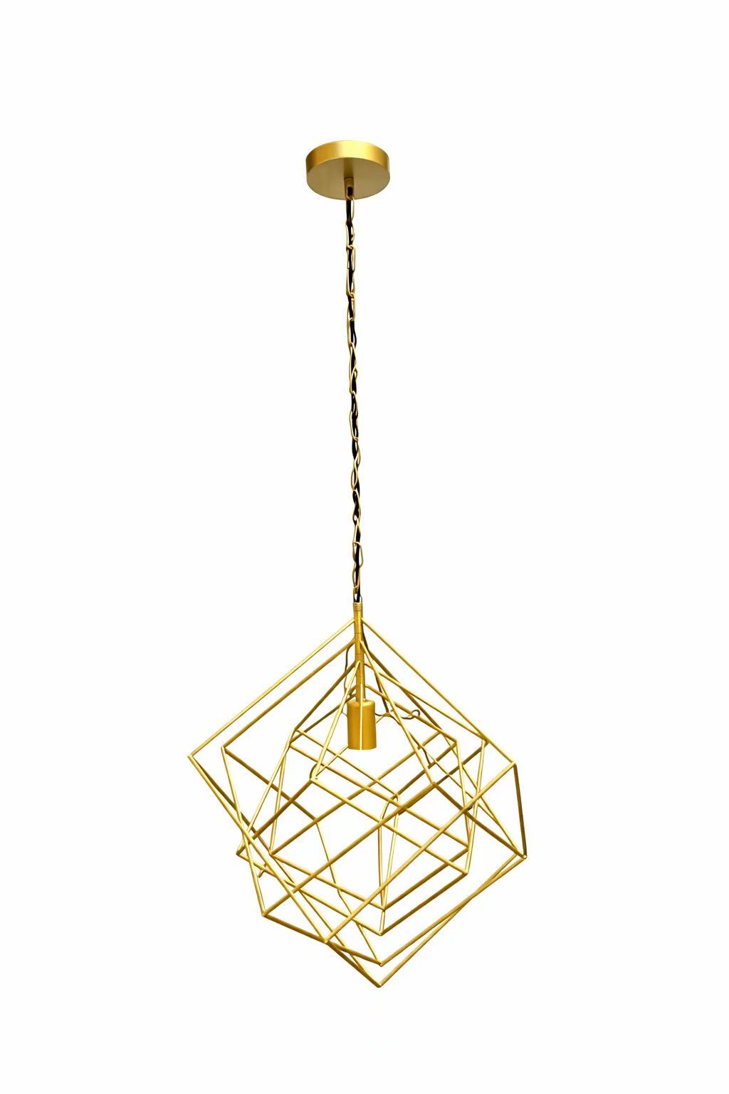 Luxury Gold Wireframe Dining Pendant Lamp