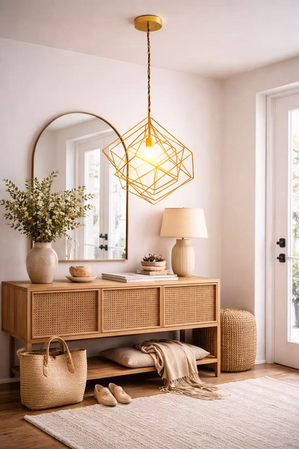 Luxury Gold Wireframe Dining Pendant Lamp - Image 4