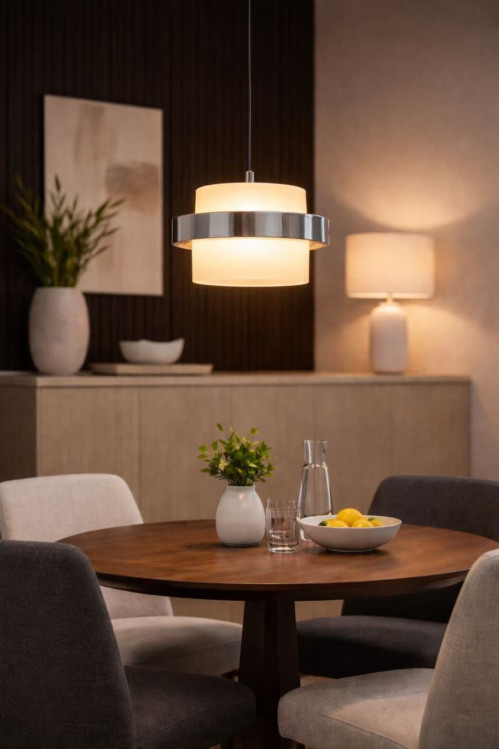 Modern Frosted Glass Cylinder Pendant Light - Image 12