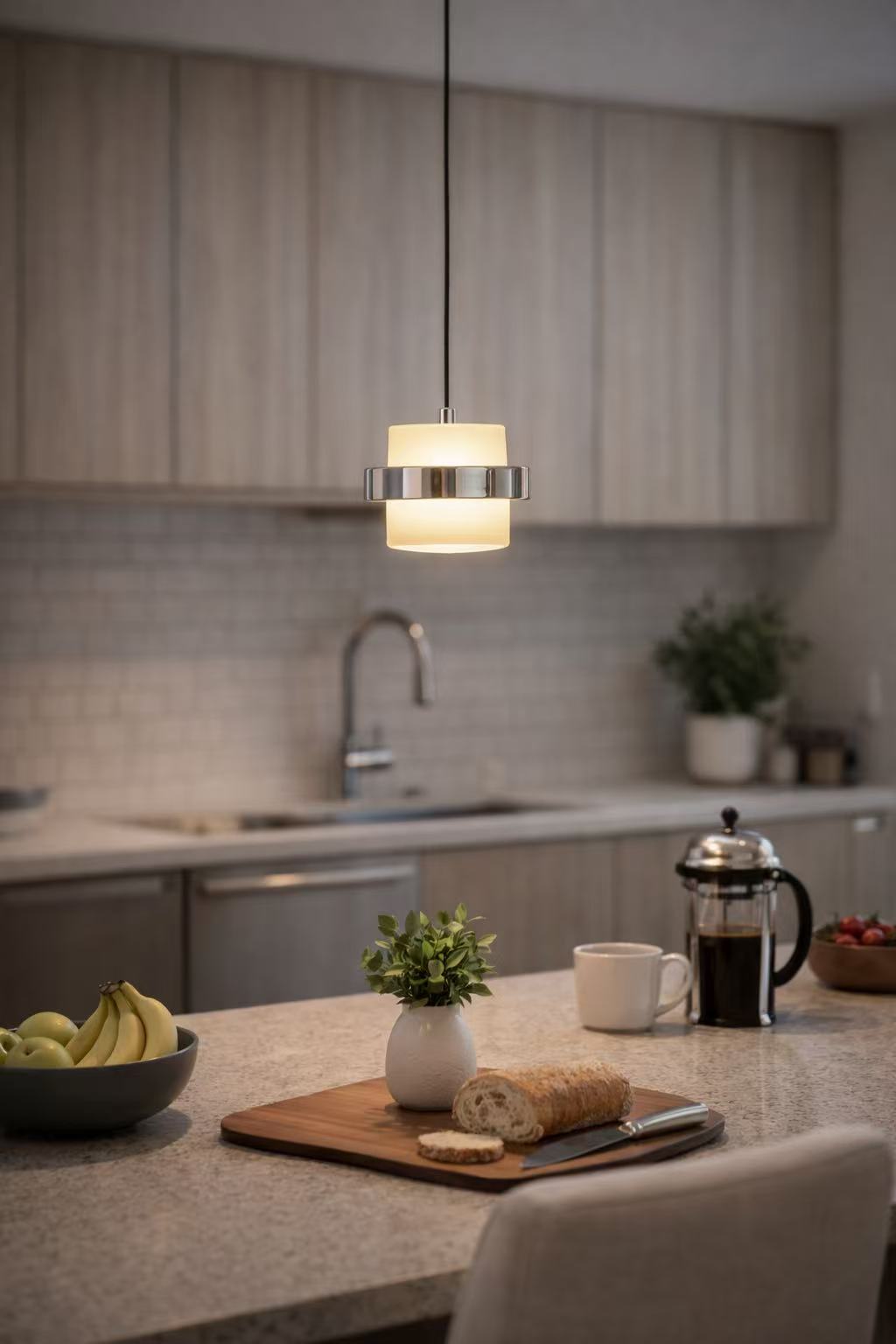 Modern Frosted Glass Cylinder Pendant Light - Image 7