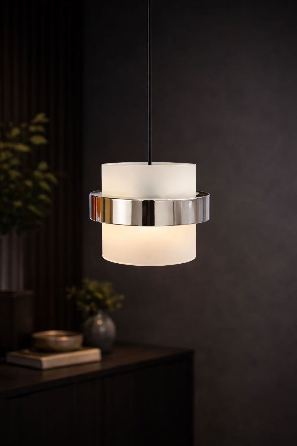 Modern Frosted Glass Cylinder Pendant Light - Image 4