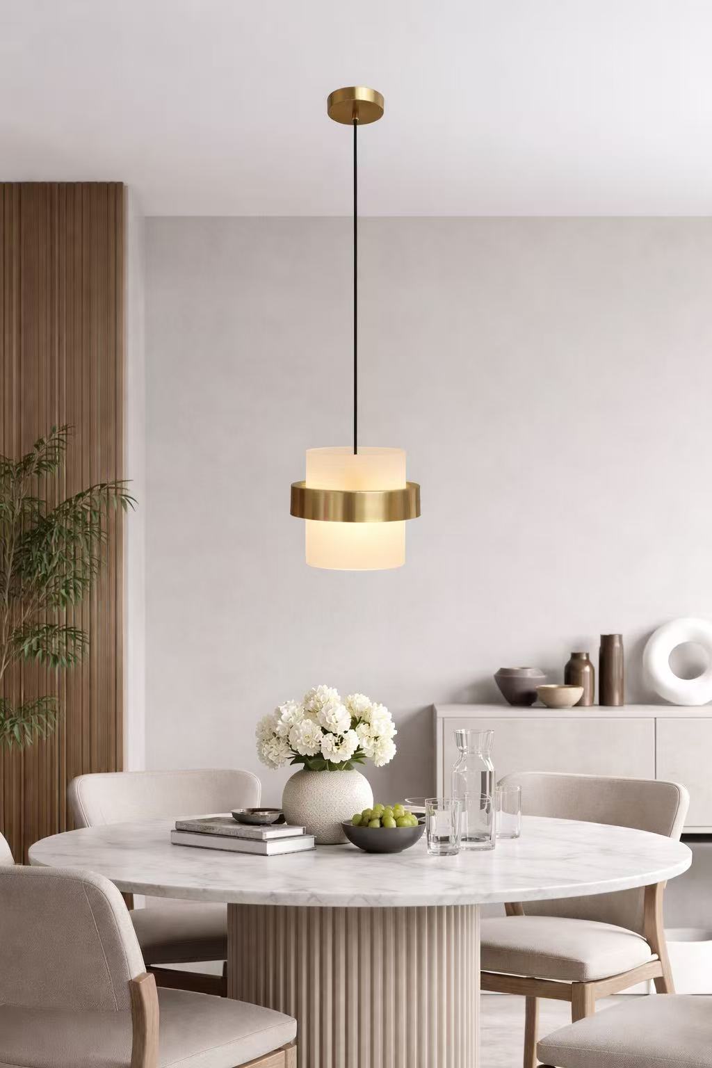Modern Frosted Glass Cylinder Pendant Light - Image 5