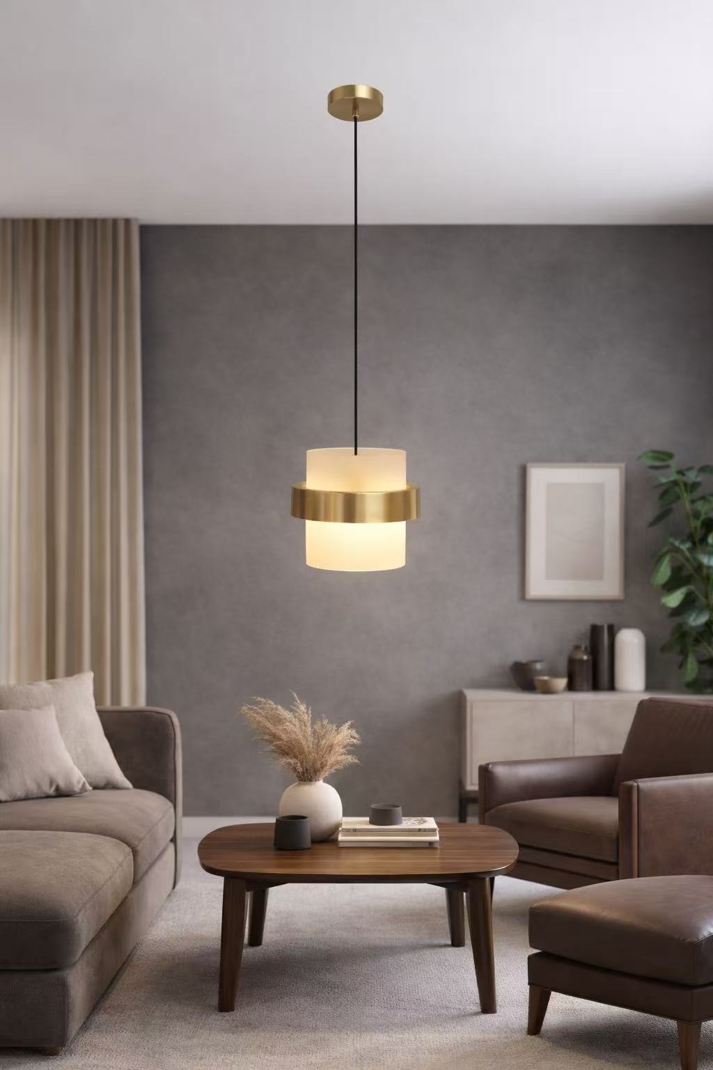 Modern Frosted Glass Cylinder Pendant Light - Image 9