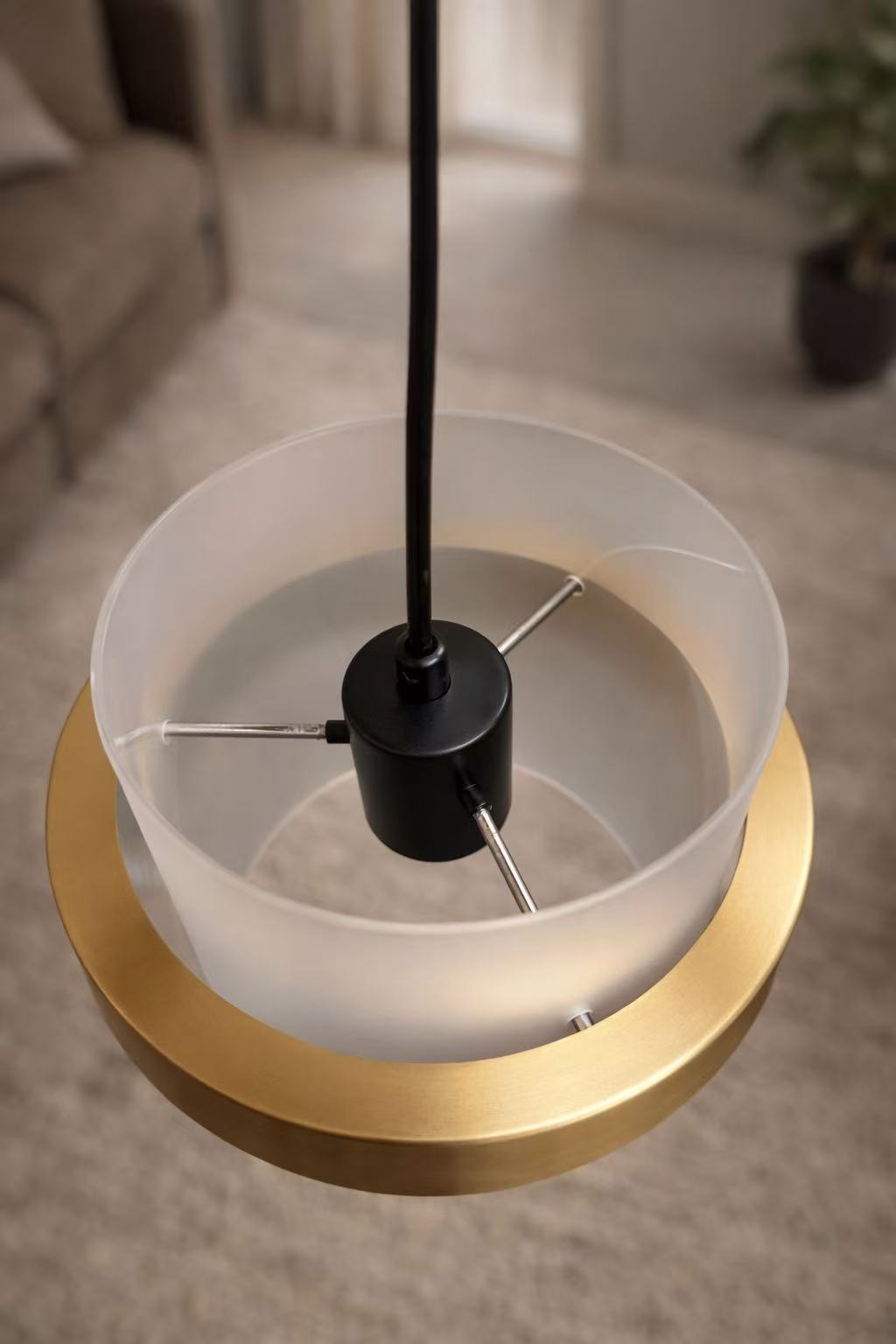 Modern Frosted Glass Cylinder Pendant Light - Image 3