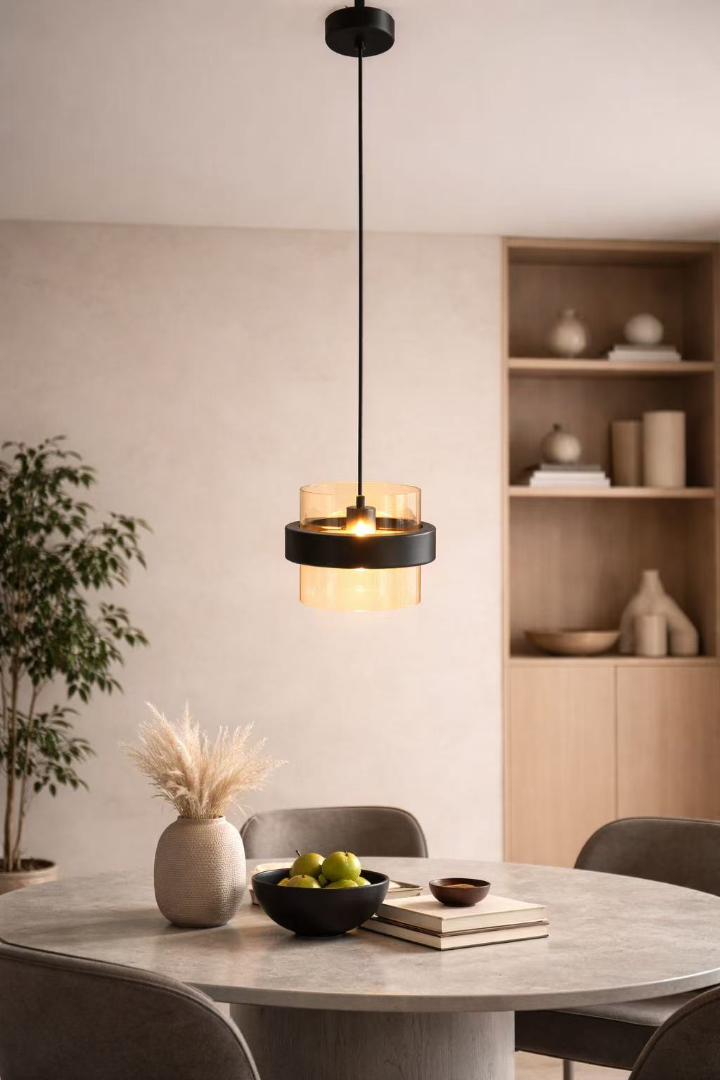 Modern Frosted Glass Cylinder Pendant Light - Image 6