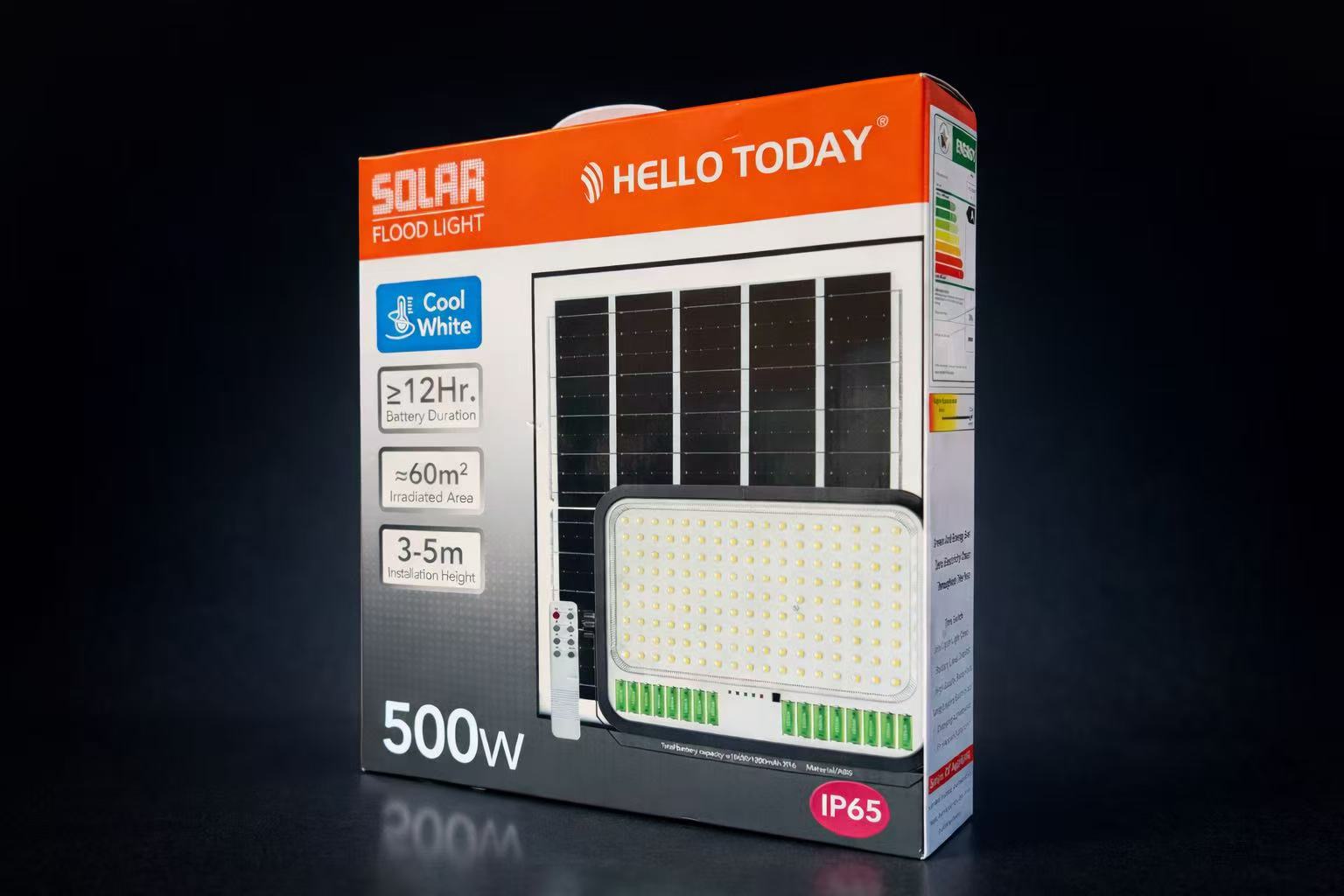 Hello Solar Light Hello Today UltraBright 500W Solar LED Flood Light with Remote Control ...