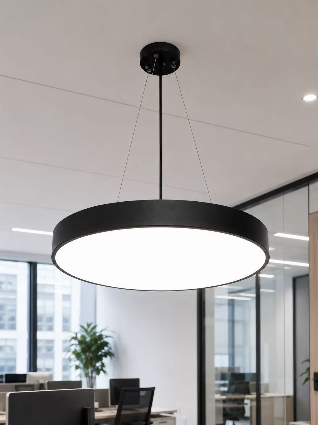 Modern LED Dining Pendant Lamp 48W Black Ø600mm - Image 3