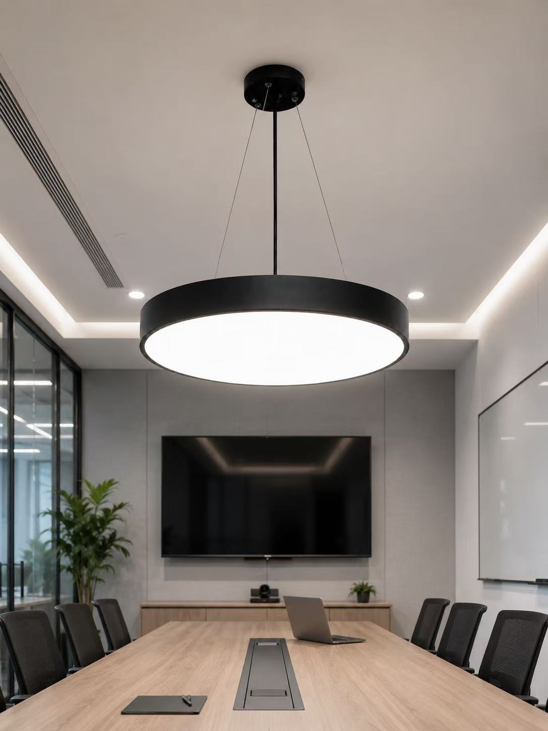 Modern LED Dining Pendant Lamp 48W Black Ø600mm - Image 4