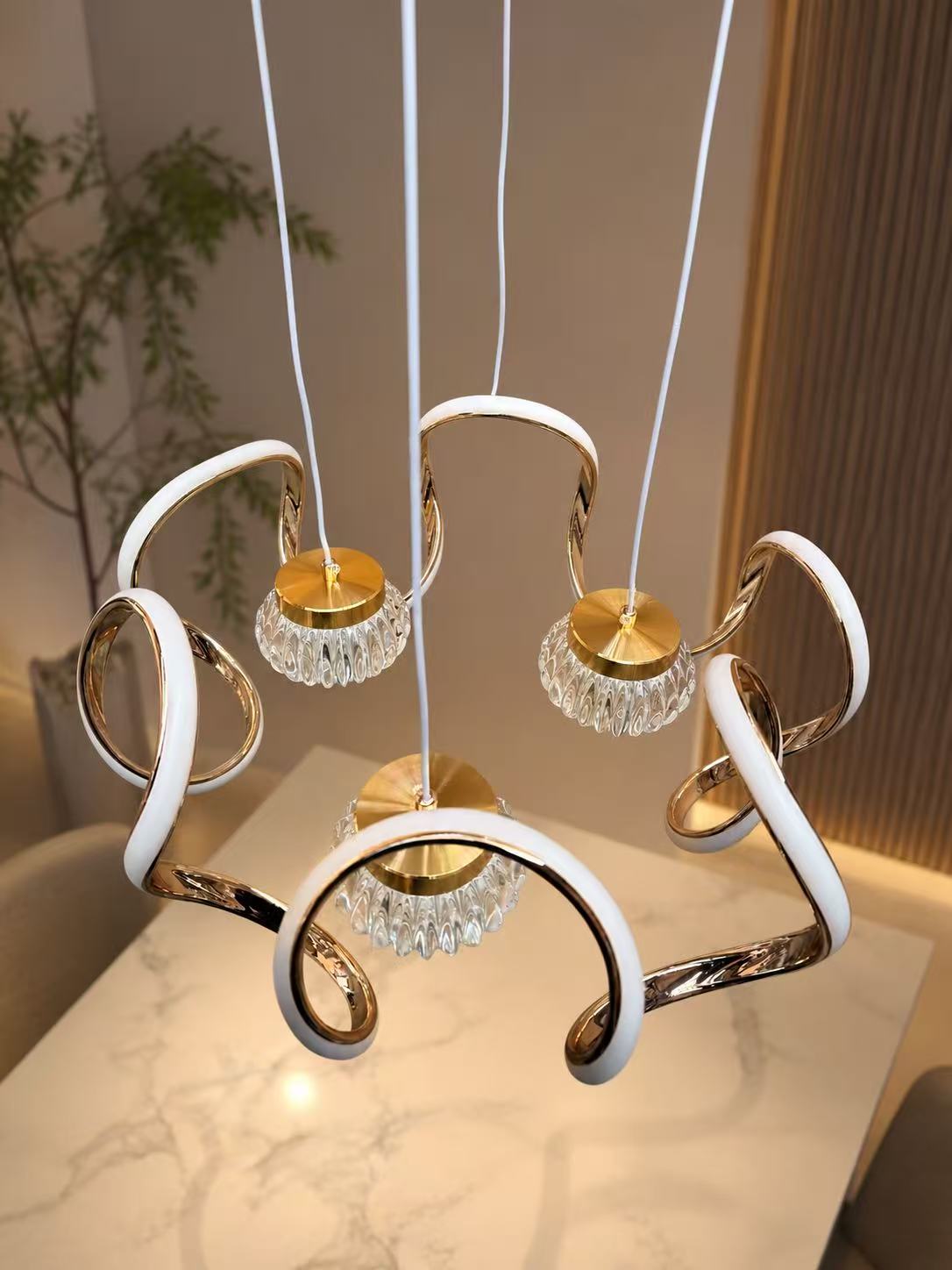Modern Gold Orbit Ring LED Pendant Light - Image 3