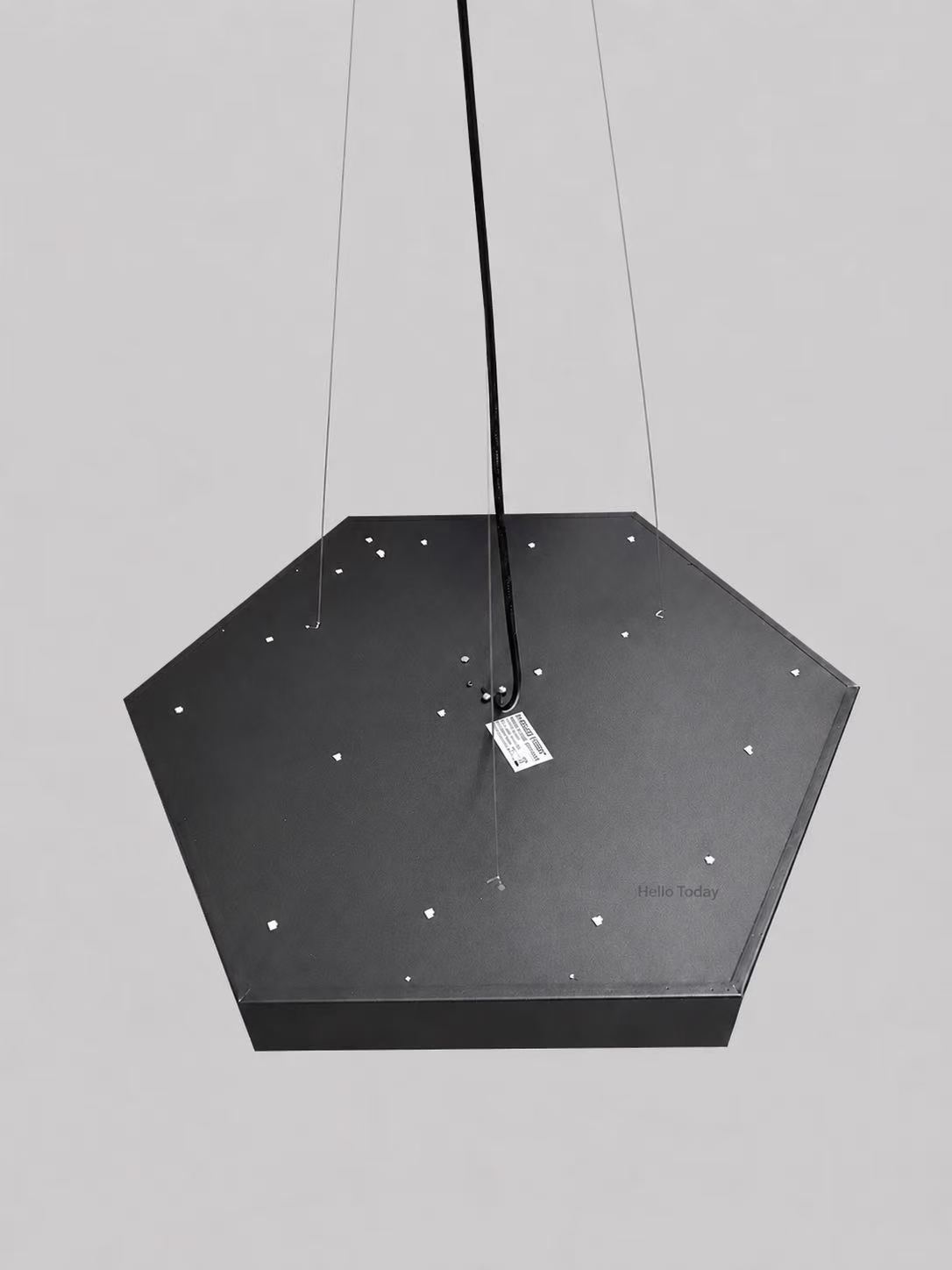 60W Modern Hexagon LED Pendant Dining Lamp – Matte Black - Image 2