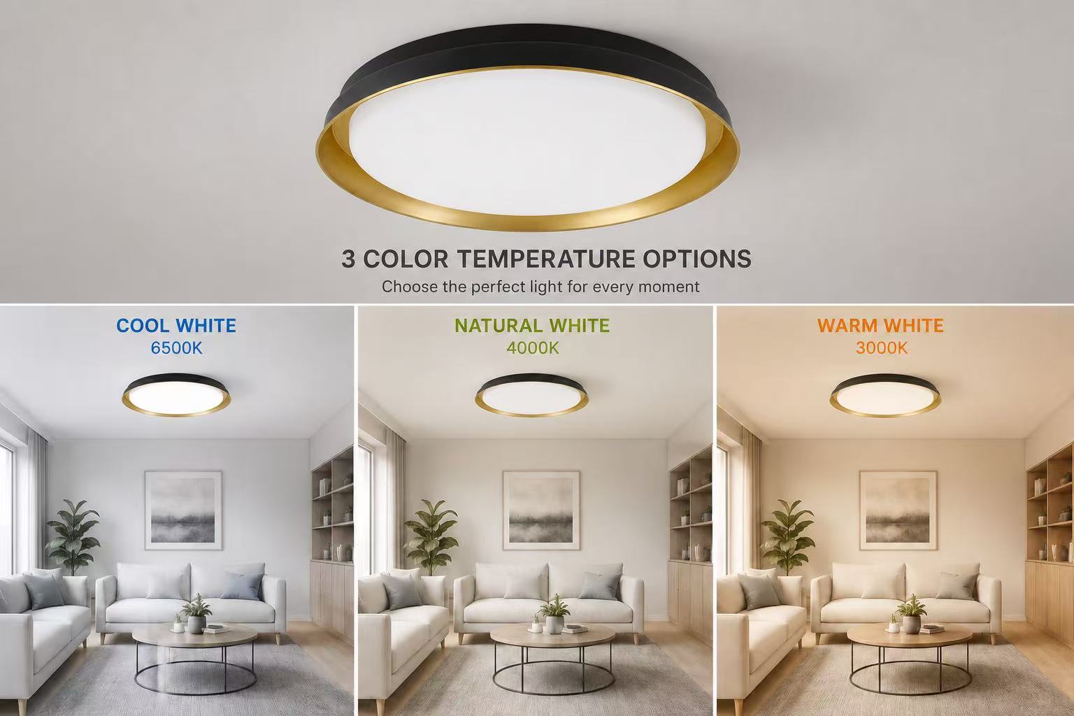 Modern 3CCT LED Ceiling Light - Image 8