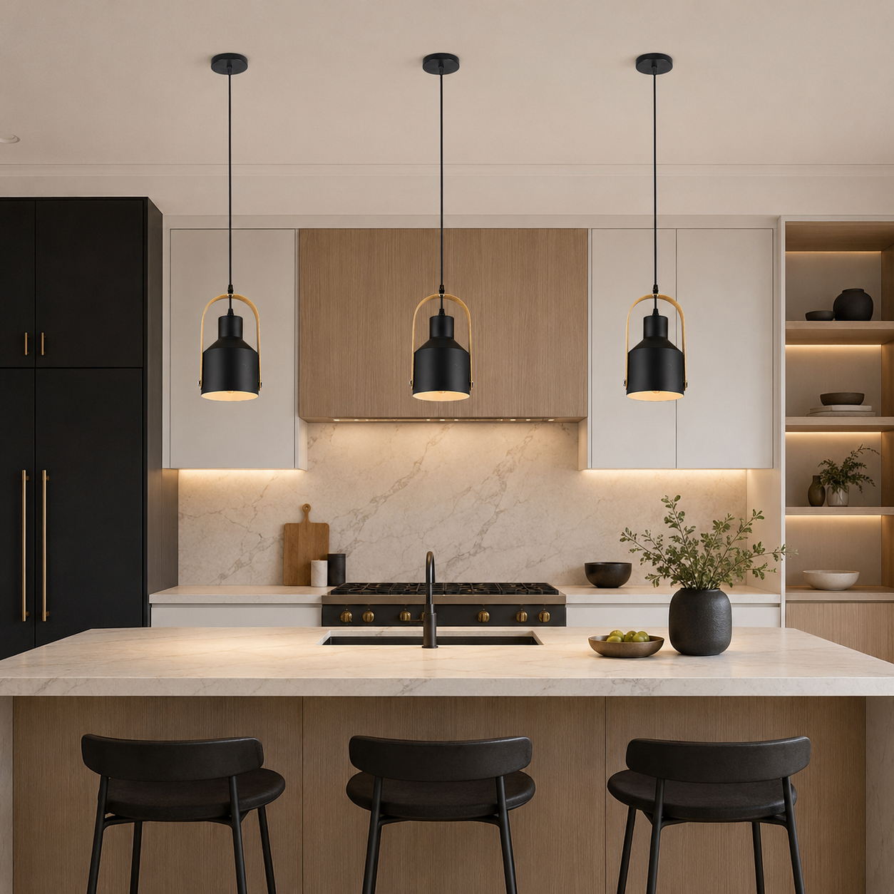 Modern & Wood Pendant Light - Image 6