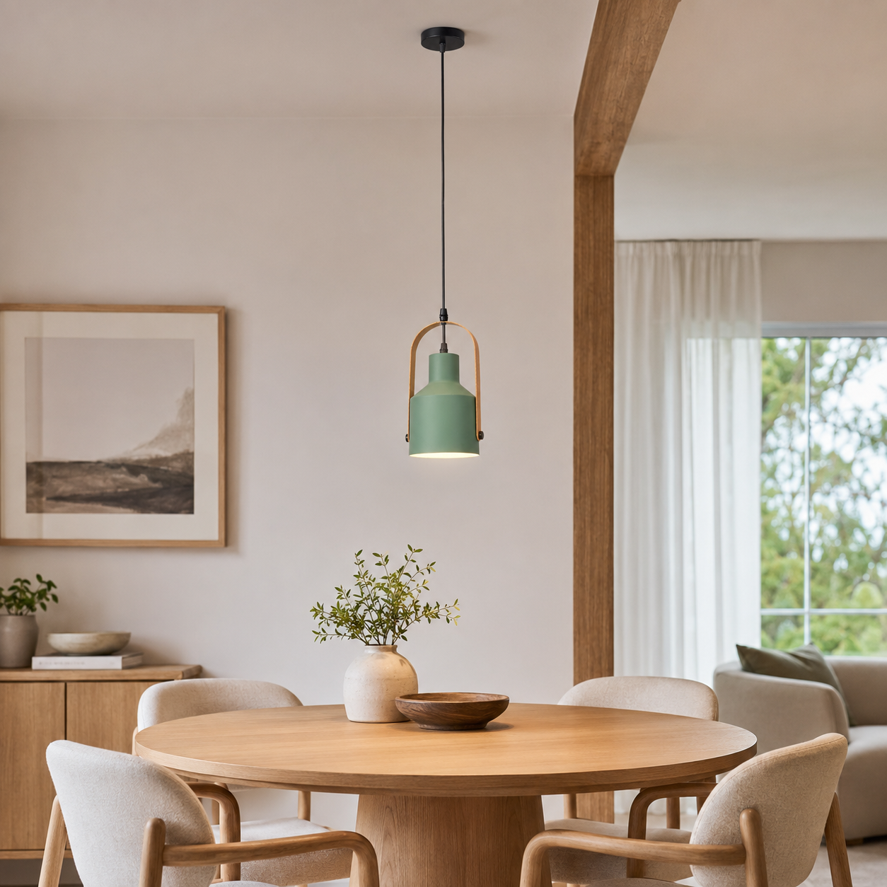 Modern & Wood Pendant Light - Image 4