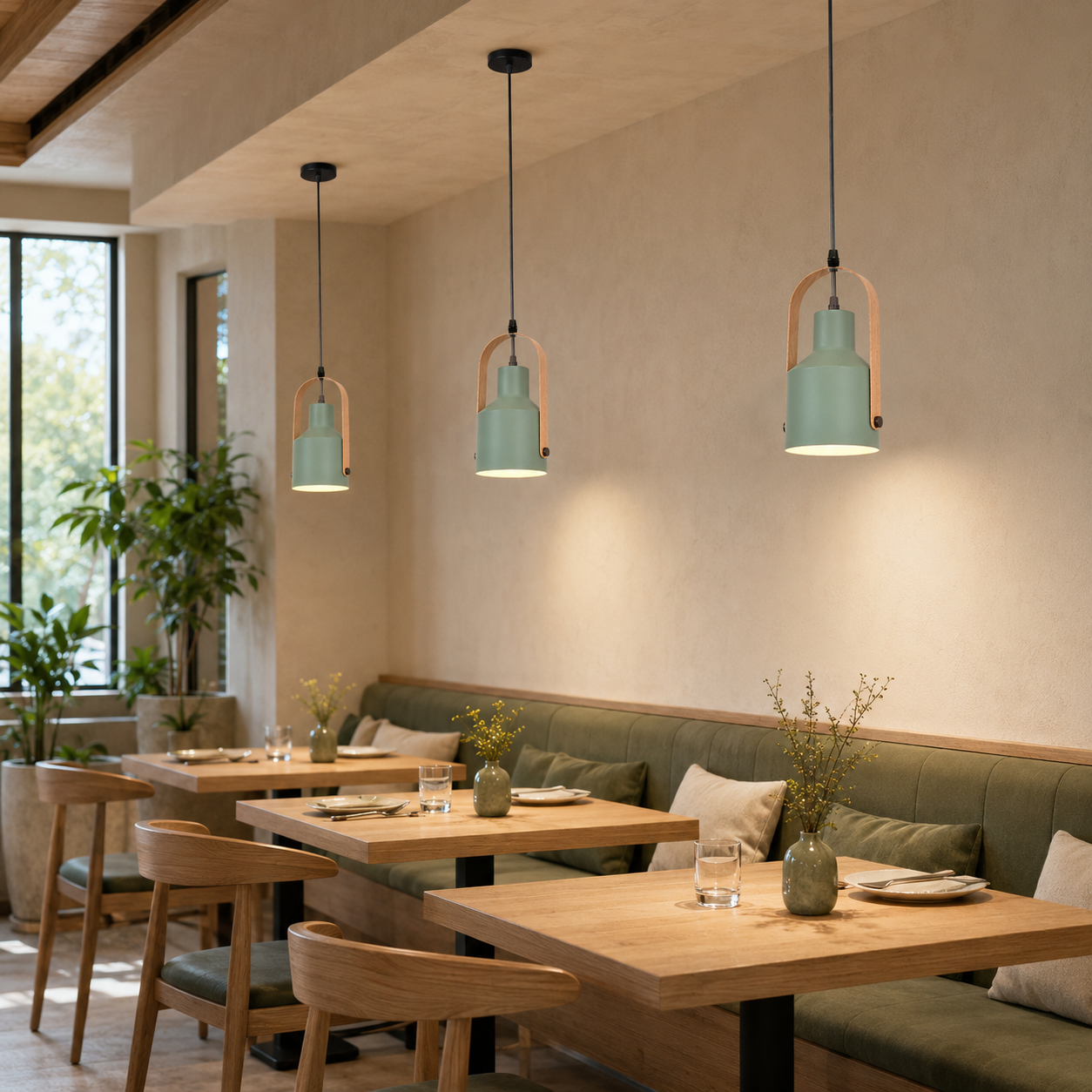 Modern & Wood Pendant Light - Image 10