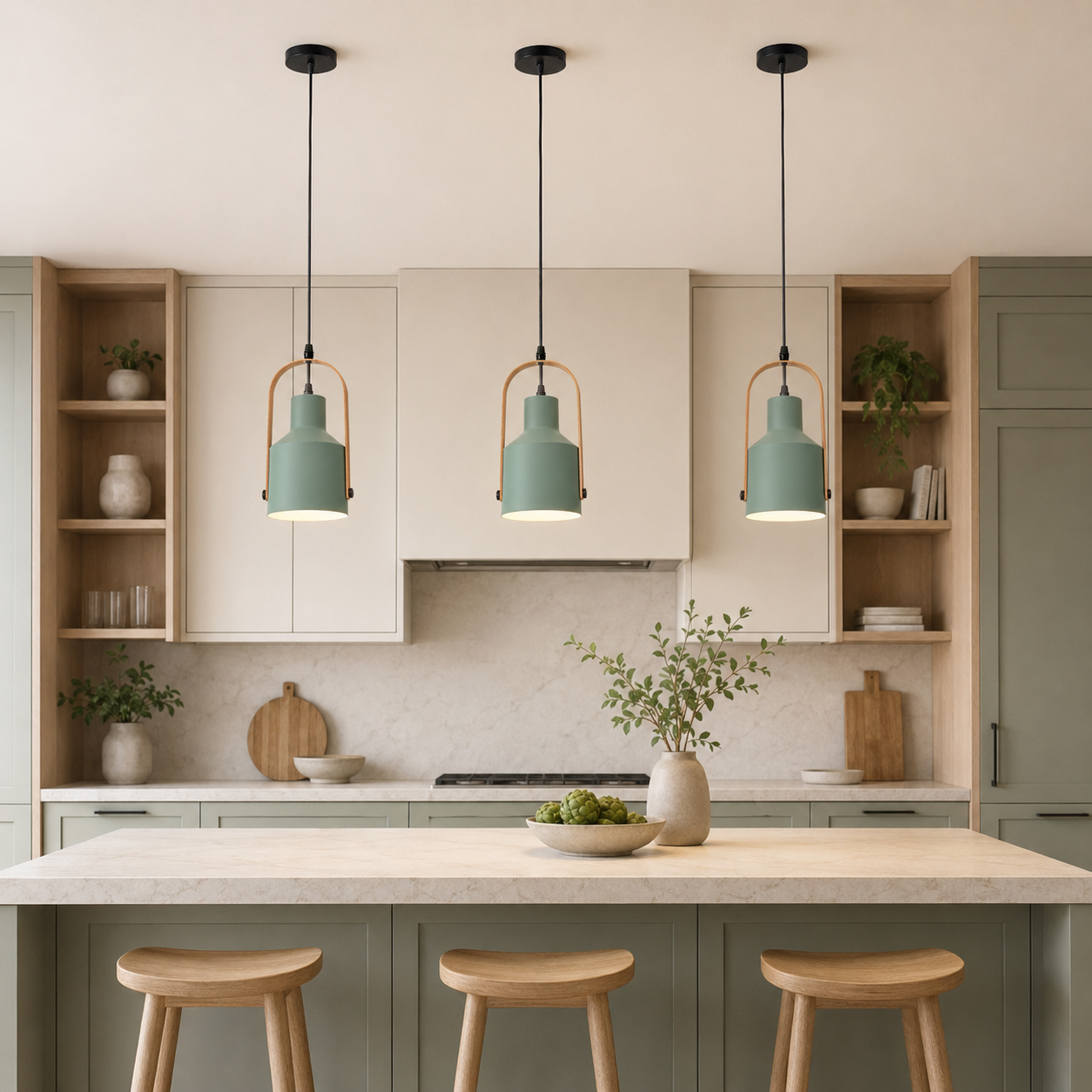 Modern & Wood Pendant Light - Image 7