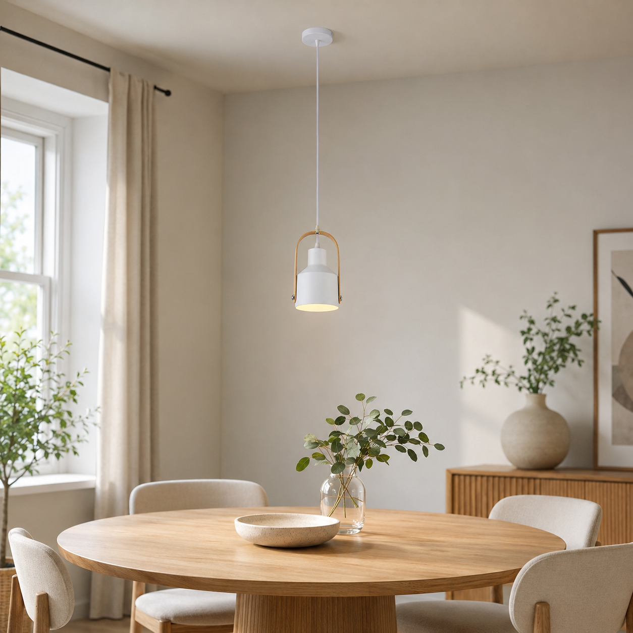 Modern & Wood Pendant Light - Image 2