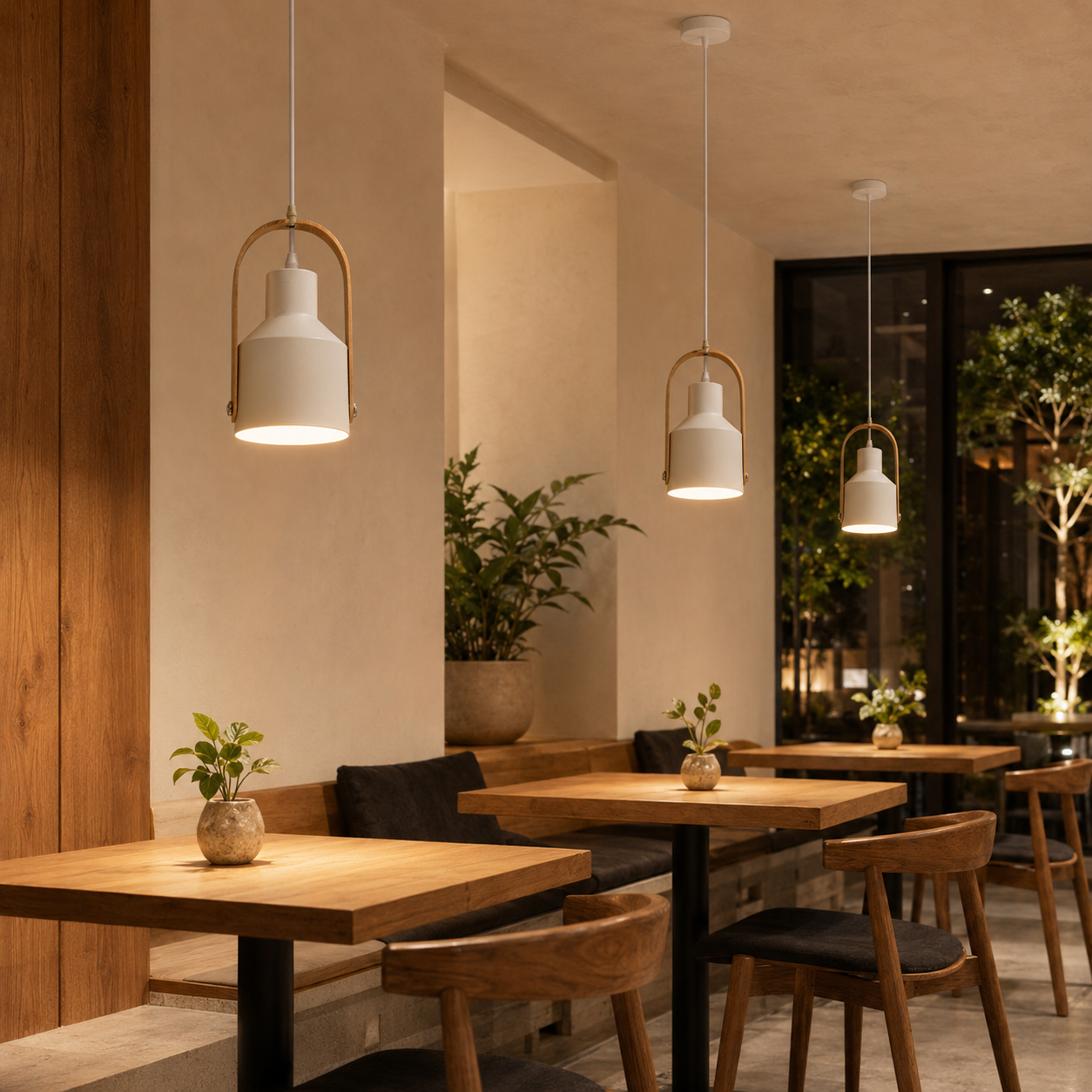 Modern & Wood Pendant Light - Image 8