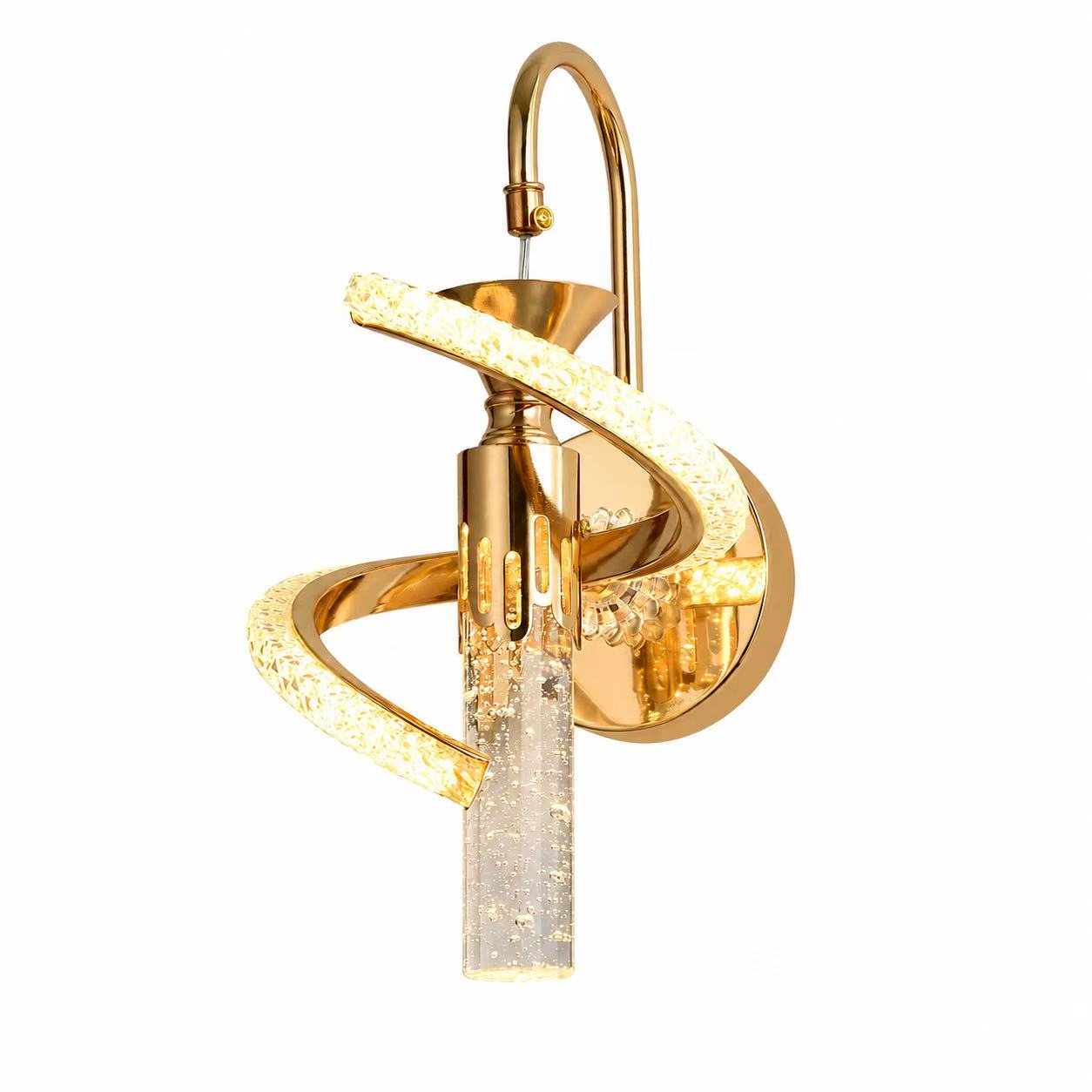 Luxe Spiral 12W 3CCT LED Crystal Wall Lamp–Gold